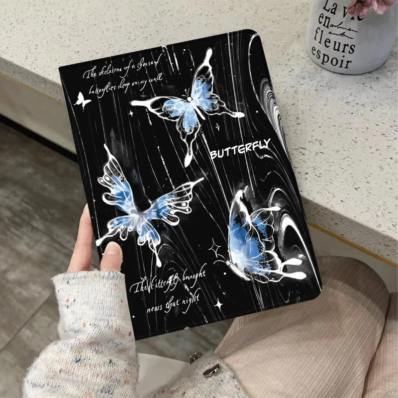 

Для Funda Ipad 9 Gen регла Ipad 5-го 6-го поколения с держателем для карандашей, чехол для iPad Pro 11 12,9 10,5 Butterfly Ins Style Cover