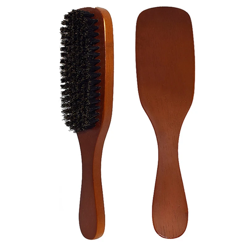 

Sdotter Solid Wood 100% Boar Shaving Brush Beard Massage Black Boar Bristle Hair Brush Curved Wooden Men Beard Mustache Brushes