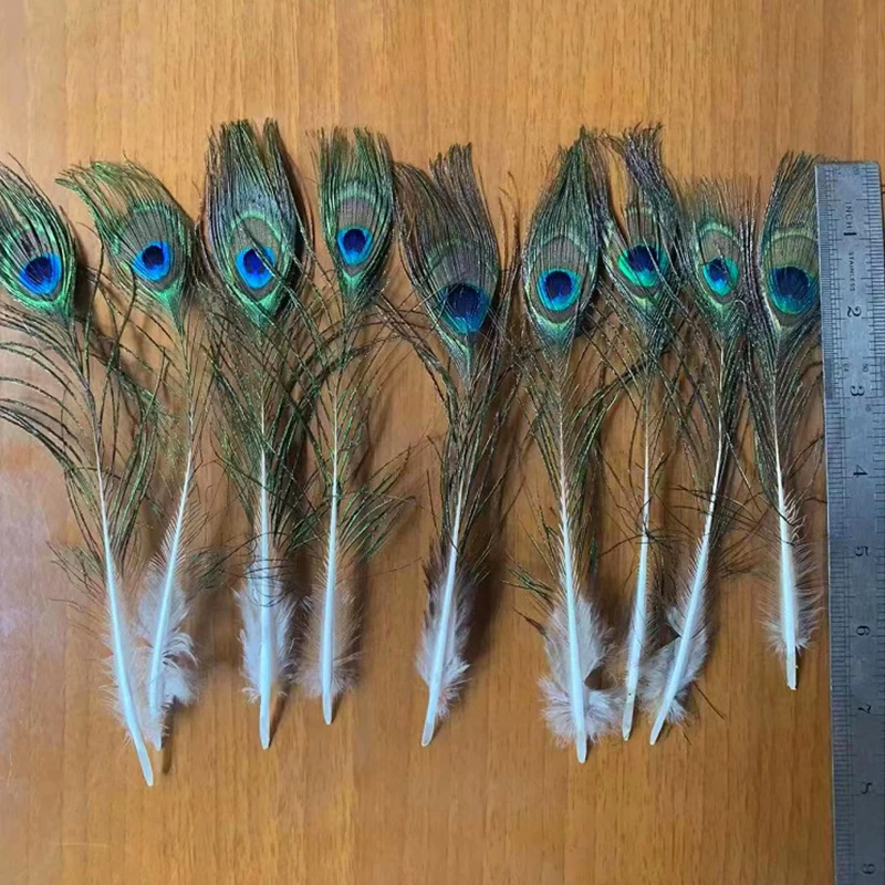 10Pcs Natural Simulation Peacock Feathers For Home Hotel Crafts 25-30Cm Feather Decoration Wedding DIY Jewelry Accessories