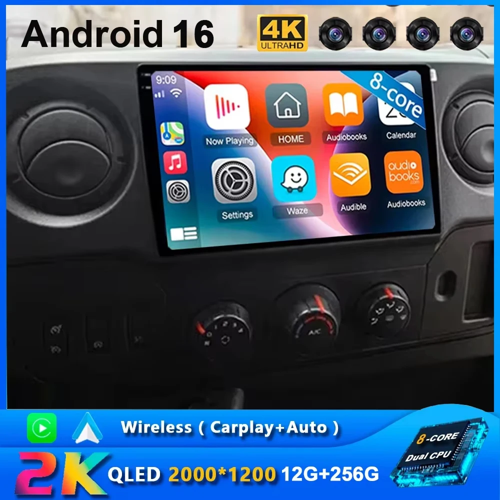 Android 16 Carplay Car Radio For Renault Master Nissan NV400 Opel Movano 2010-2021 Navigation GPS Multimedia Player WiFi Stereo