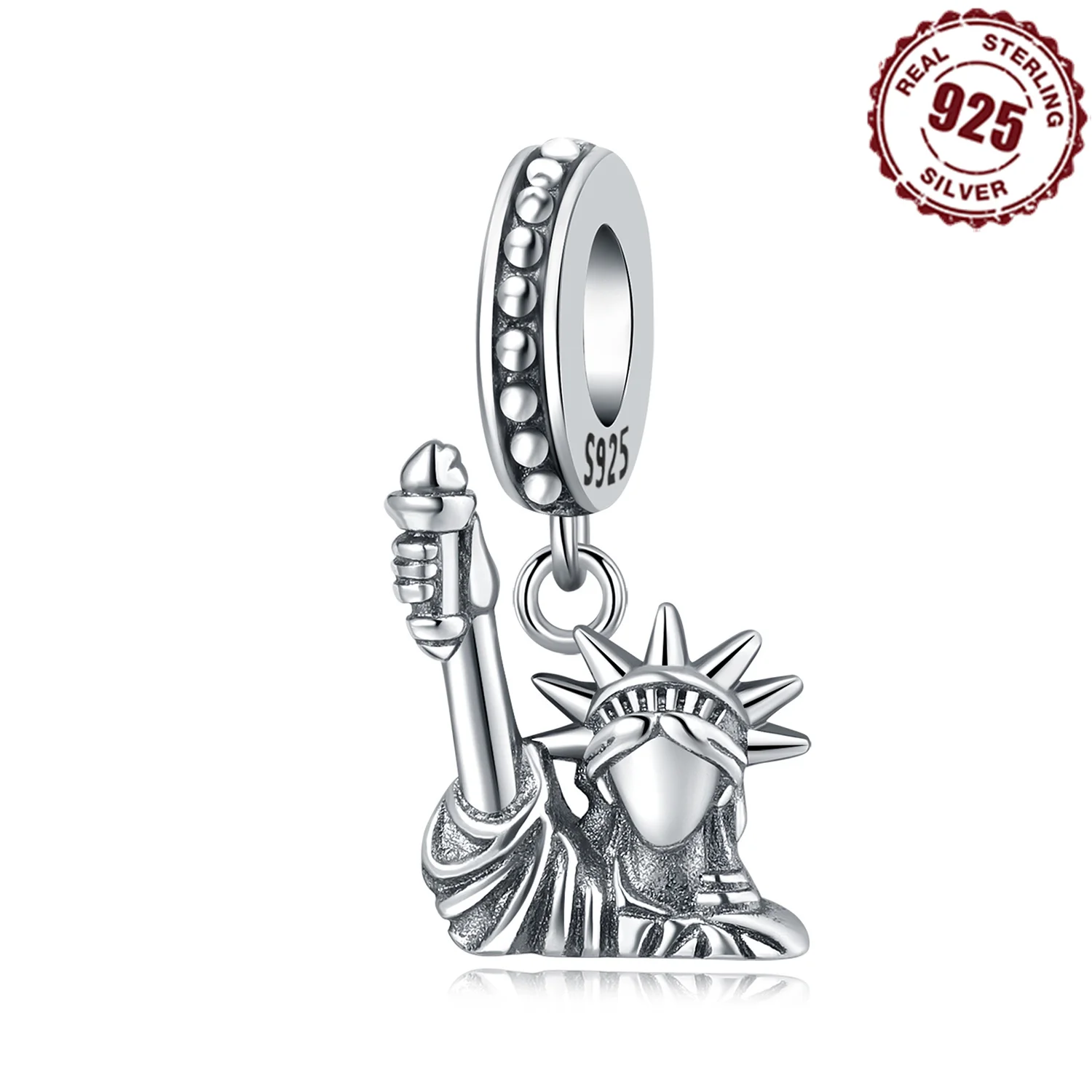 925 Sterling Silver Statue of Liberty Pendants Bracelet Charms Fit Women Jewelry Party Decorate Beads DIY Fine Gifts Accessory