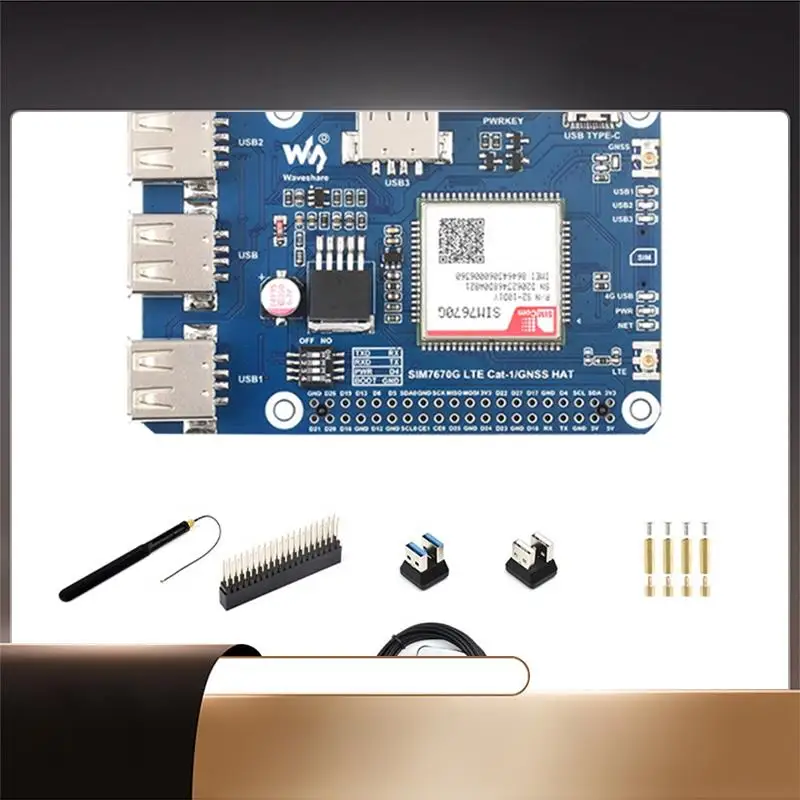 

Waveshare SIM7670G Module For Raspberry Pi Cat-1/GNSS/USB Expansion Board 4G Global Communication LTE USB HUB Blue 1 SET-N35R
