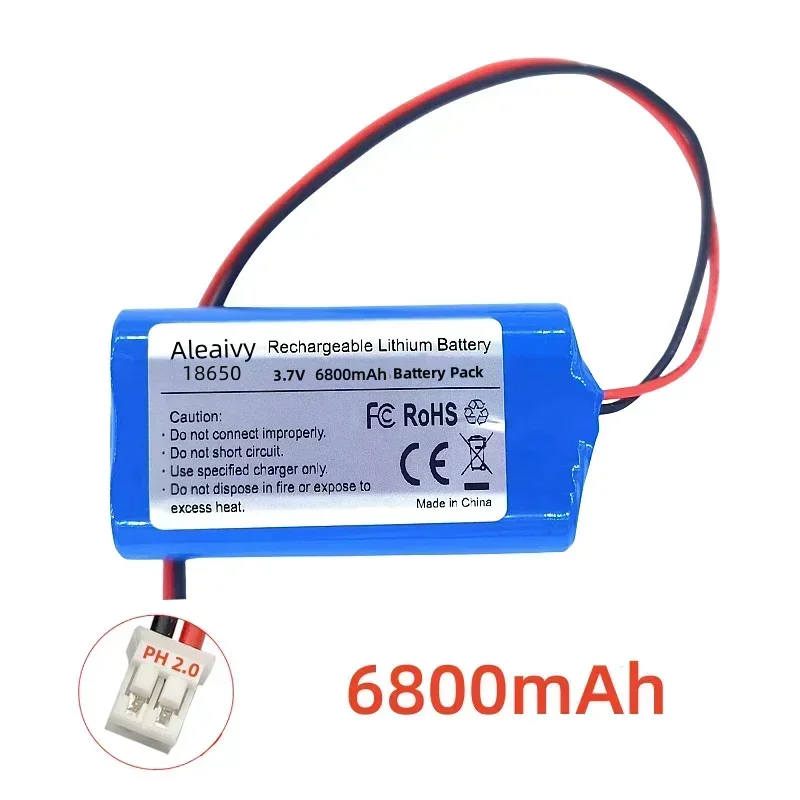 3.7V 5200/6800/12800mAh 18650 Lithium Battery Packs High Current Rechargeable Battery Fishing LED Light (PH2.0/XH2.54) Plug