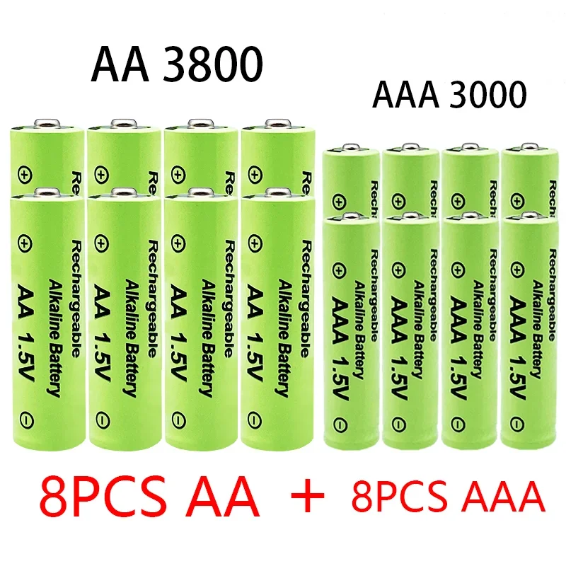 Bateria Alcalina Recarregável AA e AAA Ni-Mh, 2100-3000mAh, Ajuste para Tocha, Brinquedos, Relógio, MP3 Player, Substituir, 1.5V, AAA