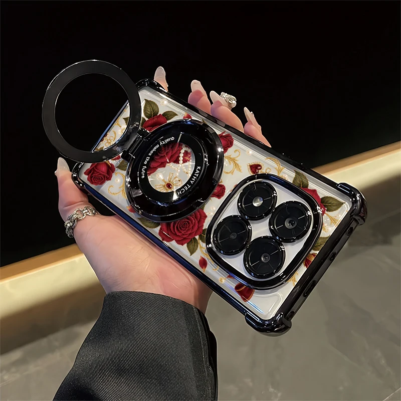 Red Rose Bow tie Pattern Case For Infinix Hot 70 60 Pro Plus 50i 40 10T 11 9 Play 10s NFC Soft Four Corners Anti Drop Cases Capa - view 6
