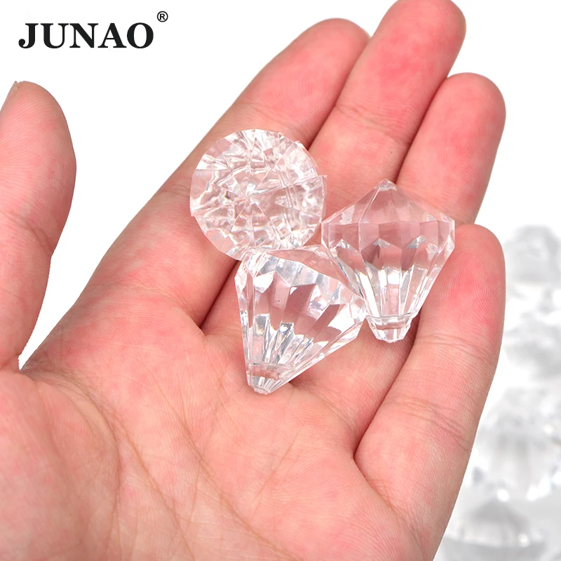 JUNAO 10*30 مللي متر شفاف واضح خياطة على دمعة الراين الأبيض الاكريليك بلورات الأحجار جارلاند معلقة لفستان الزفاف