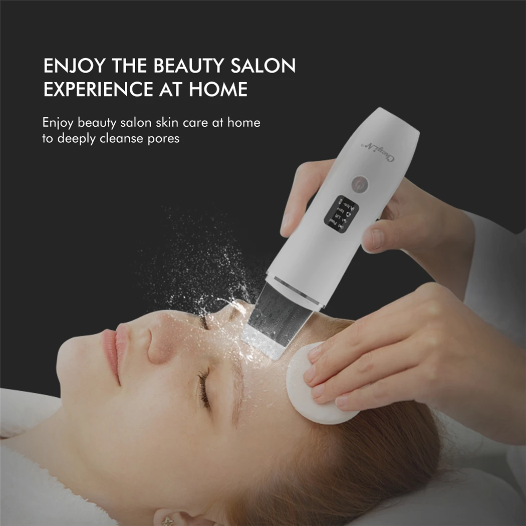 CkeyiN Scrubber ad ultrasuoni per il viso detergente profondo pala per la pelle macchina per la pulizia dei pori massaggiatori per il sollevamento del viso rimozione di punti neri