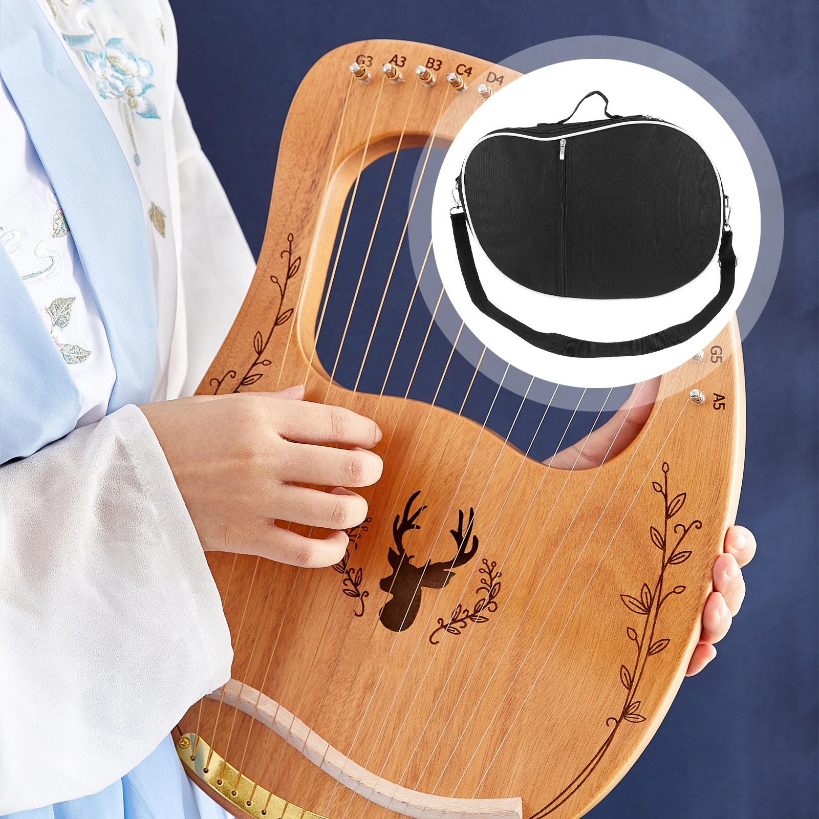 

Little Harp Storage Bag Lyre Bags Case Carrying Travel Outdoor Musical Instrument Accessories