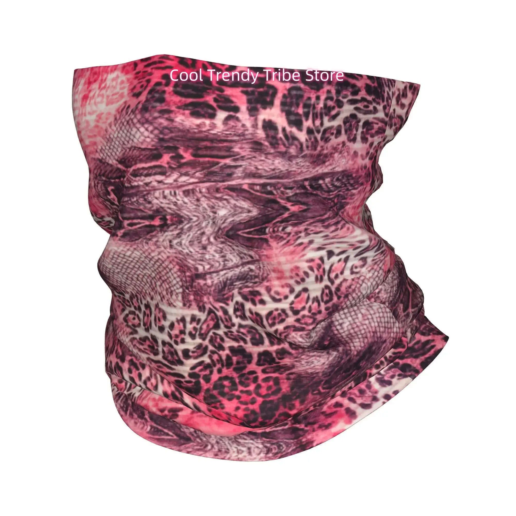 Pañuelo para la Cabeza con Diseño Degradado de Serpiente y Leopardo en Rosa y Morado, Estilo Exótico y Vanguardista, para Mujer, Estilo Boho Floral, para el Cabello, para la Playa, para el Verano