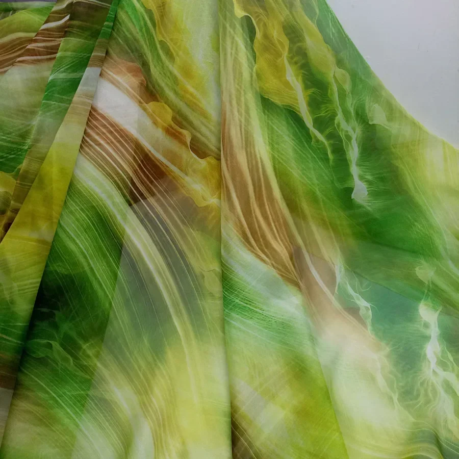 Stage Dress Fabric 30D Chiffon Silky Flowing Ombre Soft Thin DIY Craft Sewing Material