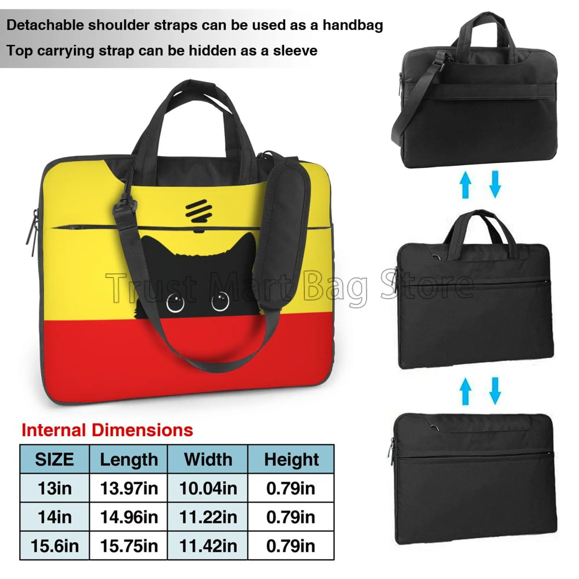 Tas sarung Laptop motif kepala kucing lucu tas Bawa Komputer penutup kantung PC dengan pegangan cocok untuk Laptop Notebook 13/14/15, 6 inci