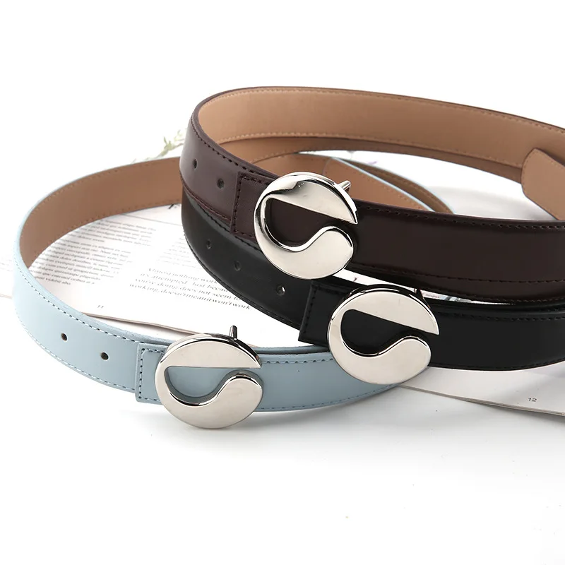 

Jeans Belt Women's Decoration New Versatile Casual Belt Smooth Buckle Korean Simple Fashion Belt Women Belt