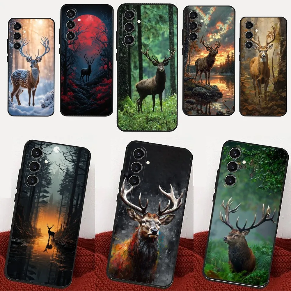 Камуфляжный чехол для телефона Deer Hunting для Samsung Galaxy A13,21s,22,31,32,52,53,71,80,91 Черный мягкий чехол