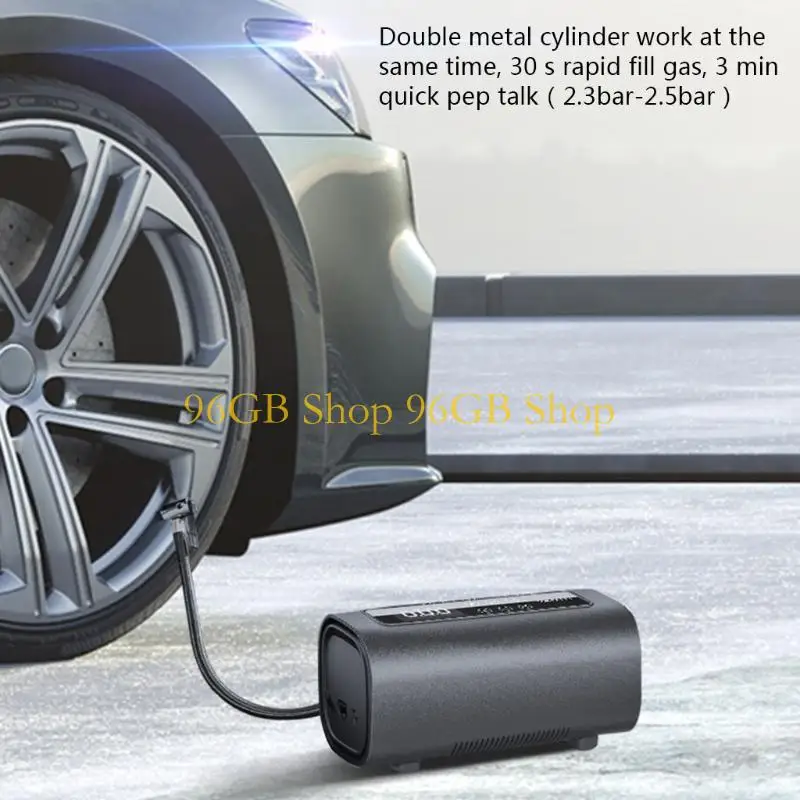 

96GB Portable Air Pump Dual-cylinder Wireless Air Electric Tire Inflator 2000mAh Car Electric Inflator Car Compress Tools