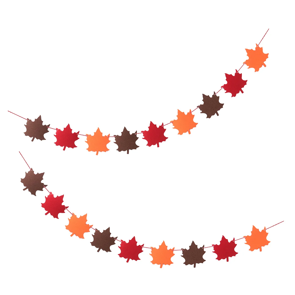 1Set Thanksgiving Maple Leaves Banner Felt Garland Bunting Long Lasting Party Decor Unique Color Design Fall Photo Prop