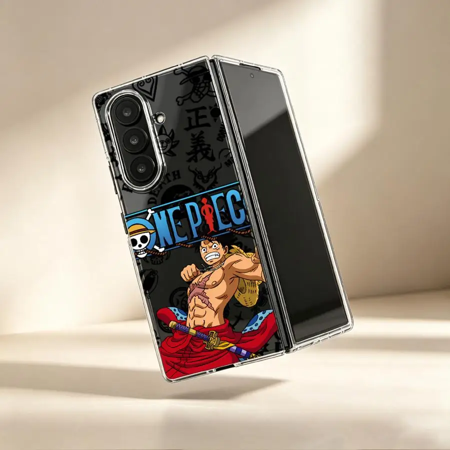 Case for Samsung Galaxy ZFold3 ZFold7 ZFold6 ZFold5 Z Fold 7 6 5 4 3 ZFold4 Transparent Soft Phone Cover Angry Luffy Anime