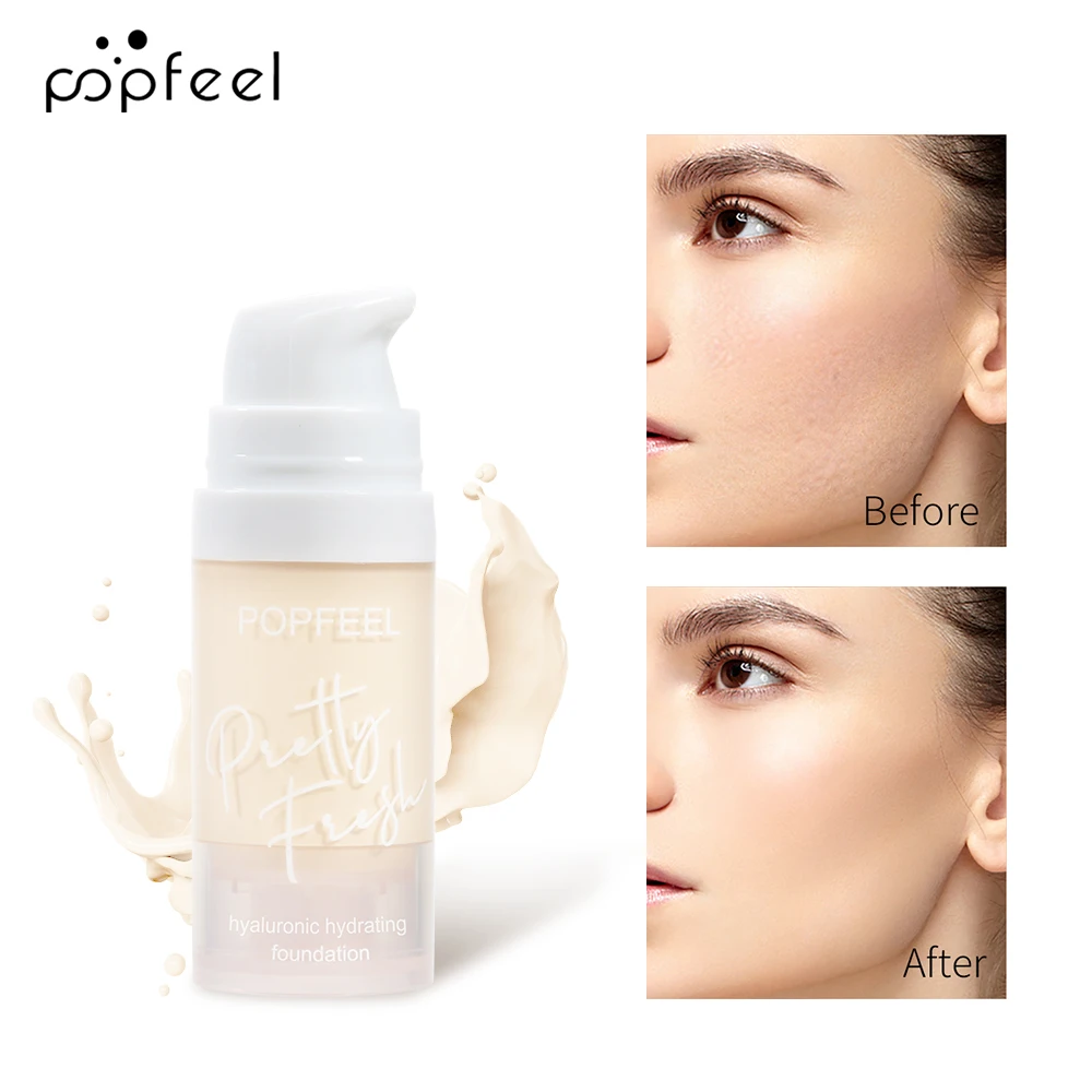 POPFEEL Liquid Foundation, 1Pc Long-Wearing Face Makeup Product Moisturizing Foundation Concealer