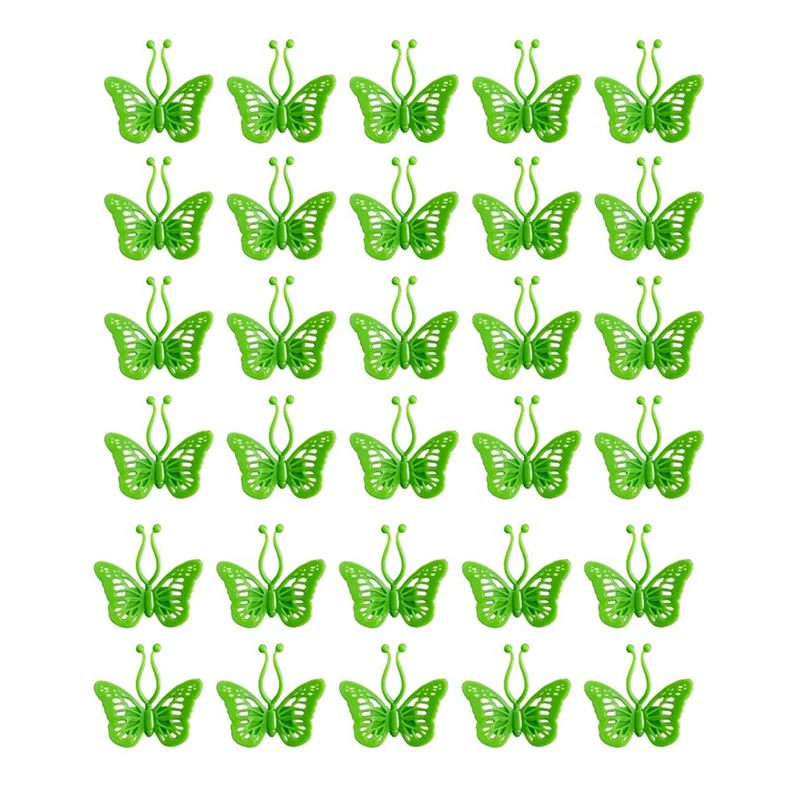 30Pcs Self-Adhesive Climbing Wall Fixed Buckle Fastener Butterfly Climbing Tied Vine Buckle For Indoor Gardening