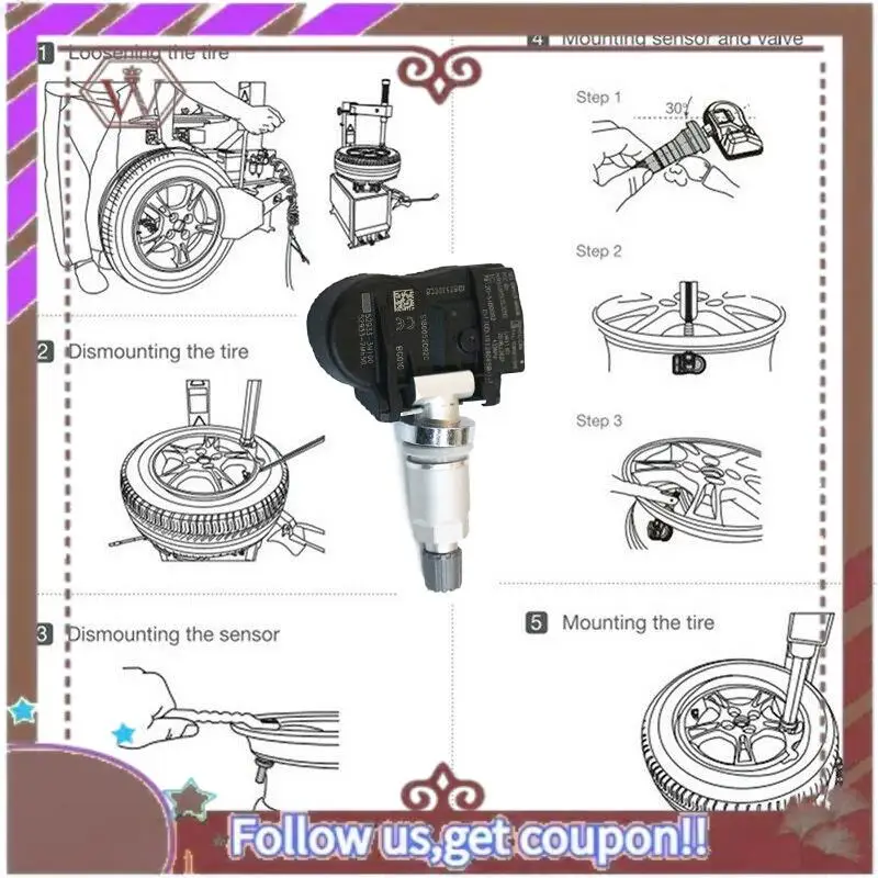 

A57E-4Pc TPMS Tire Pressure Sensor For Hyundai I30 I55 Equus Creta Kia Venga Sorenta Picanta Ceed 529333N100 52933-2M650