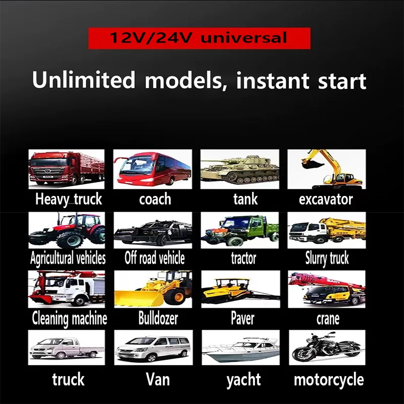 بادئ تشغيل السيارة 12 فولت/24 فولت 1298000 مللي أمبير 8000 أمبير، جهاز بدء كهربائي قوي ومتين يمكن أن يبدأ أي مركبة #5