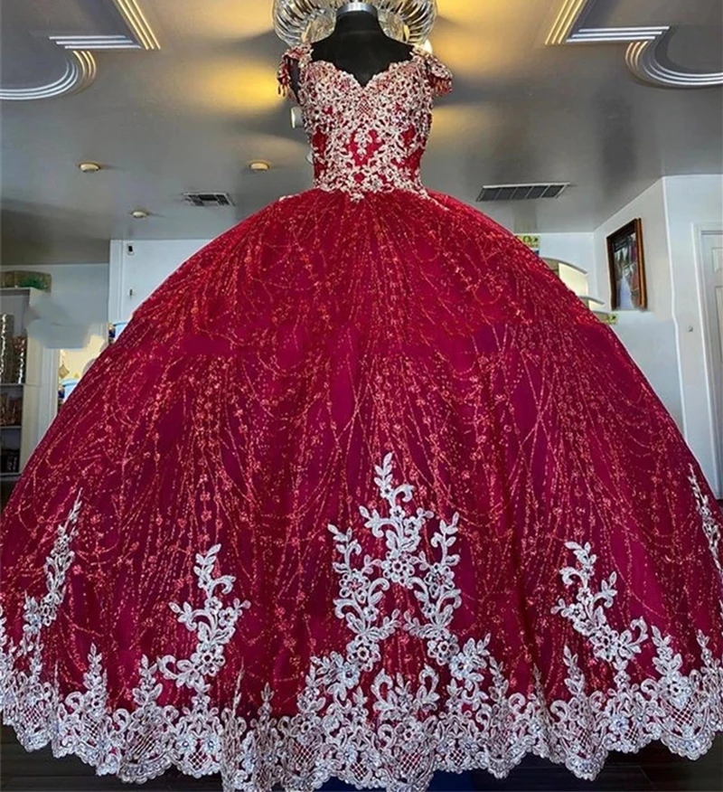 

Bealegantom New Quinceanera Dresses Ball Gown Lace Appliques Beaded Crystals Sweet 16 Prom Party Gown Vestidos De 15 Anos QA94