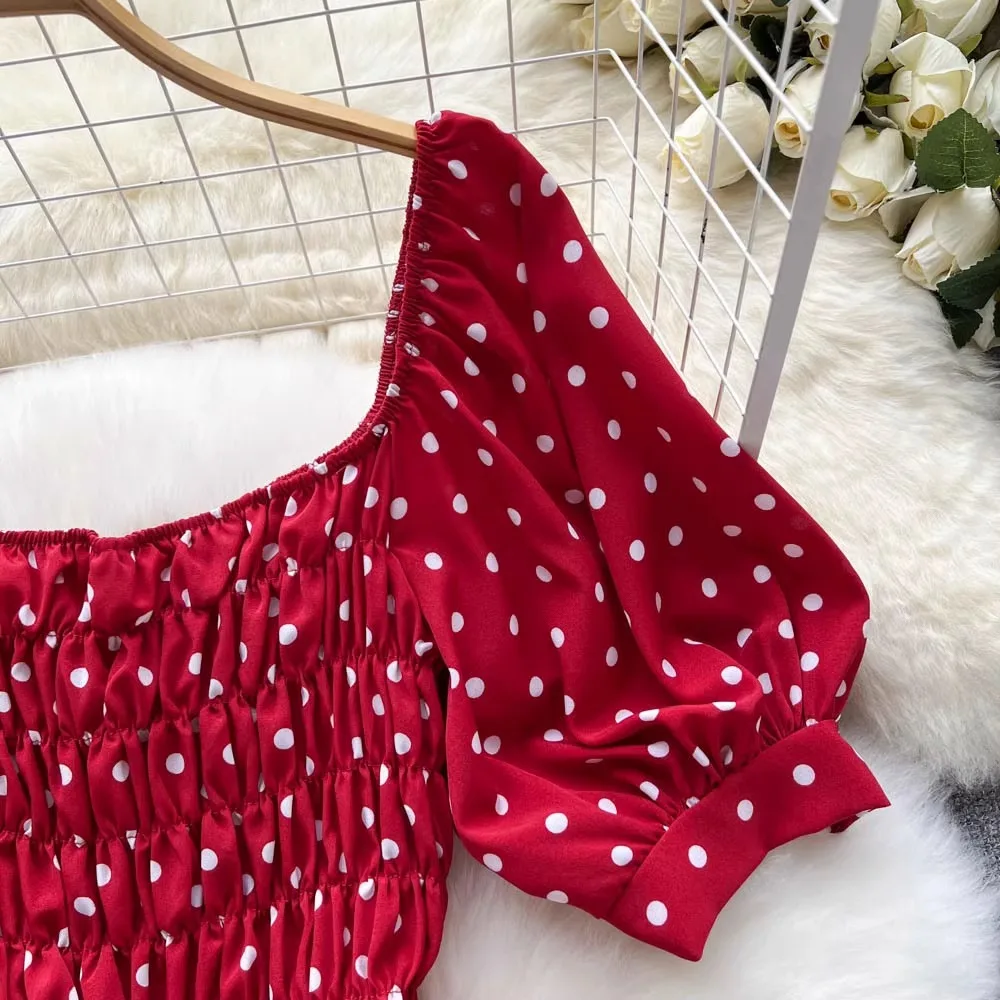 YuooMuoo Women Dress 2024 New Summer Fashion Y2K Polka Dot Print Mini Dress Streetwear Lady Outfits Korean Short Party Vestidos