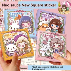 14 PCS Cute Stickers for Kids Students Scrapbook Kawaii Sticker for Kid Teens Girls Korean Stickers Rabbit Journaling Stationery