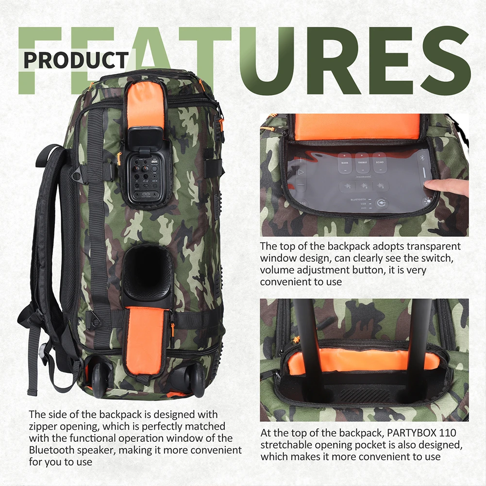 Waterproof Speaker Shoulder Bags Large Capacity Foldable Protection Speaker Storage Breathable Accessories for JBL Partybox 310