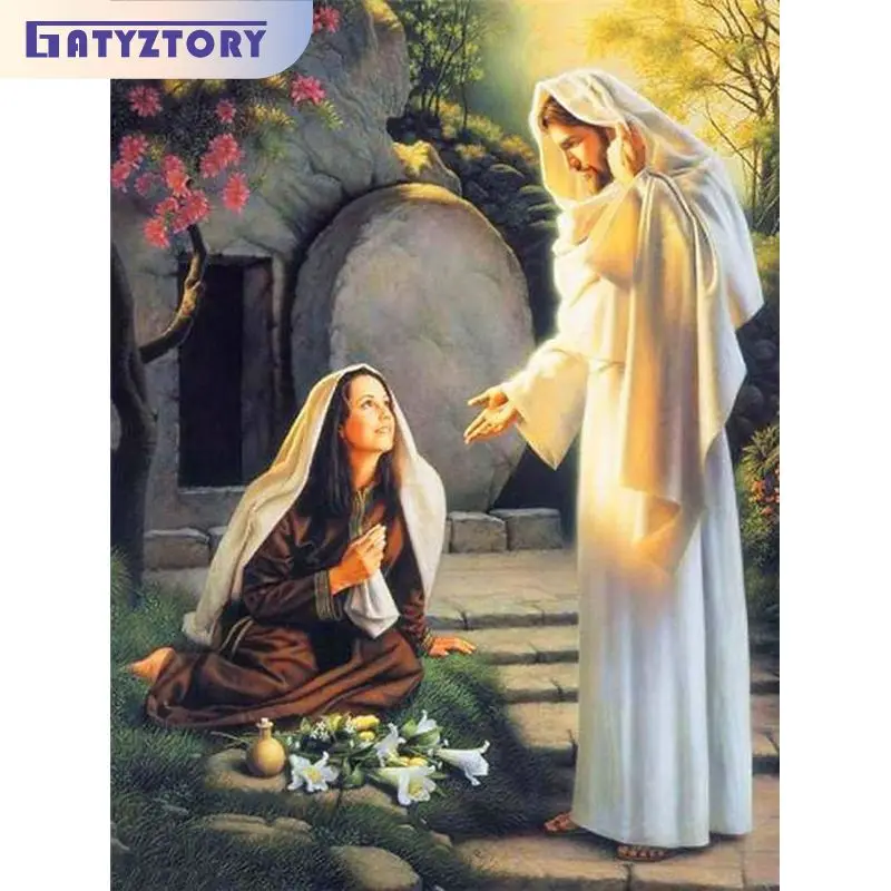 

GATYZTORY Diy Painting By Numbers Handicrafts Jesus Picture Coloring Paint Kit Gift For Adults On Canvas Home Decor Religious