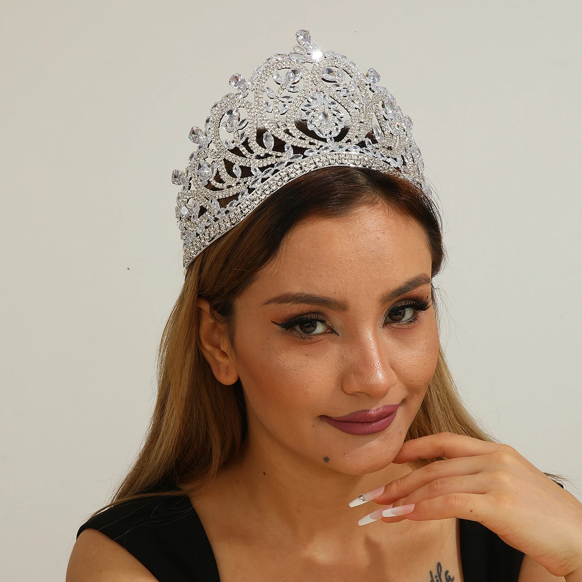 الباروك الأميرة الملكة مكعب الزركون الزفاف تاج أغطية الرأس كريستال التيجان للنساء الزفاف التيجان فستان الشعر اكسسوارات مجوهرات