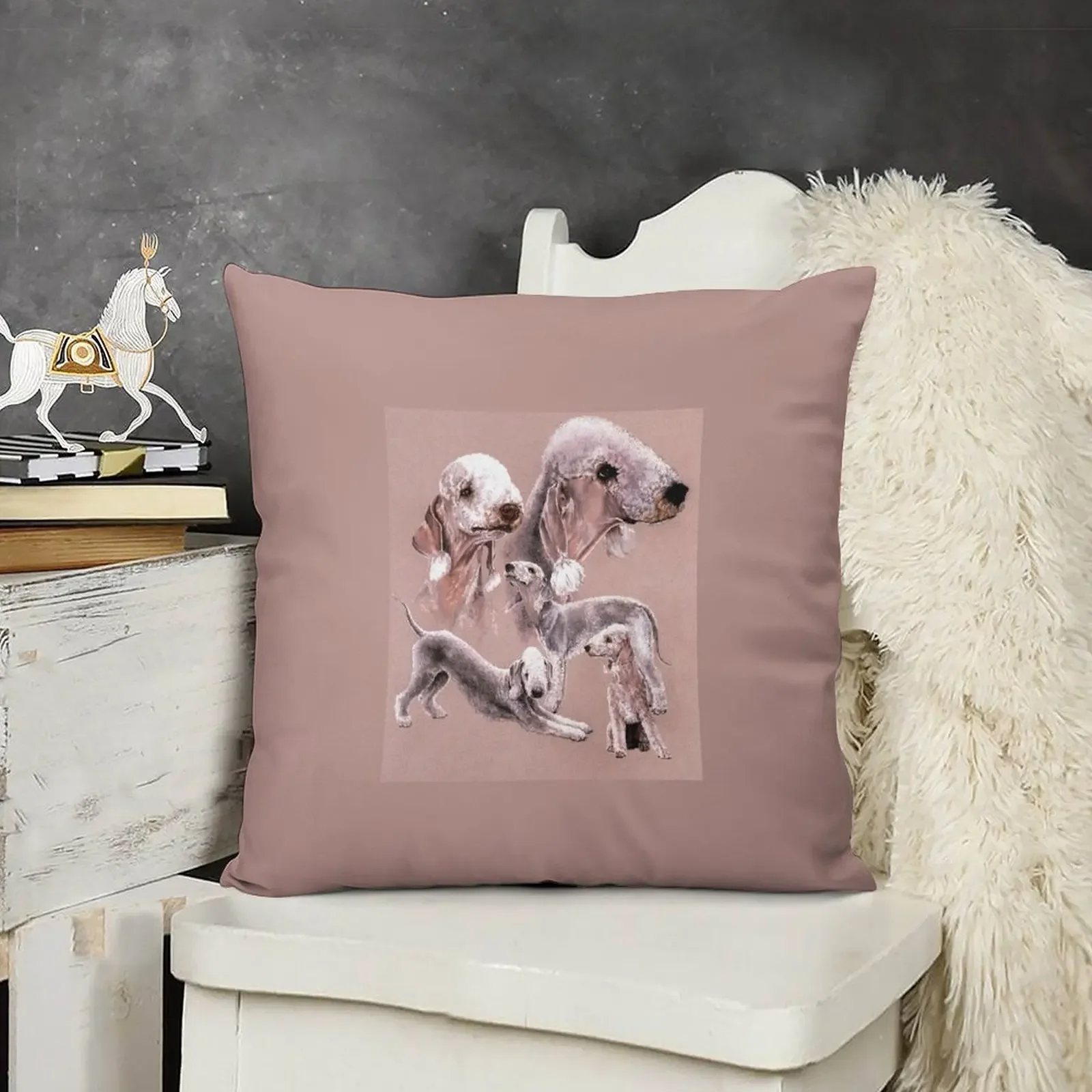Bedlington Terrier Gallimaufry Throw Pillow Cushion Cover Set Christmas Pillow Pillow Case Christmas
