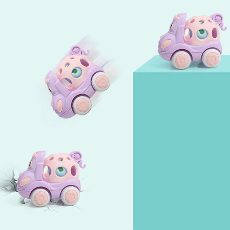 Sonajero sensorial para gatear para niños de 6 a 12 meses, rollo de camión de empuje y Go, sonajero para coche, juguetes para recién nacidos, desarrollo temprano, juguetes para coche de dentición