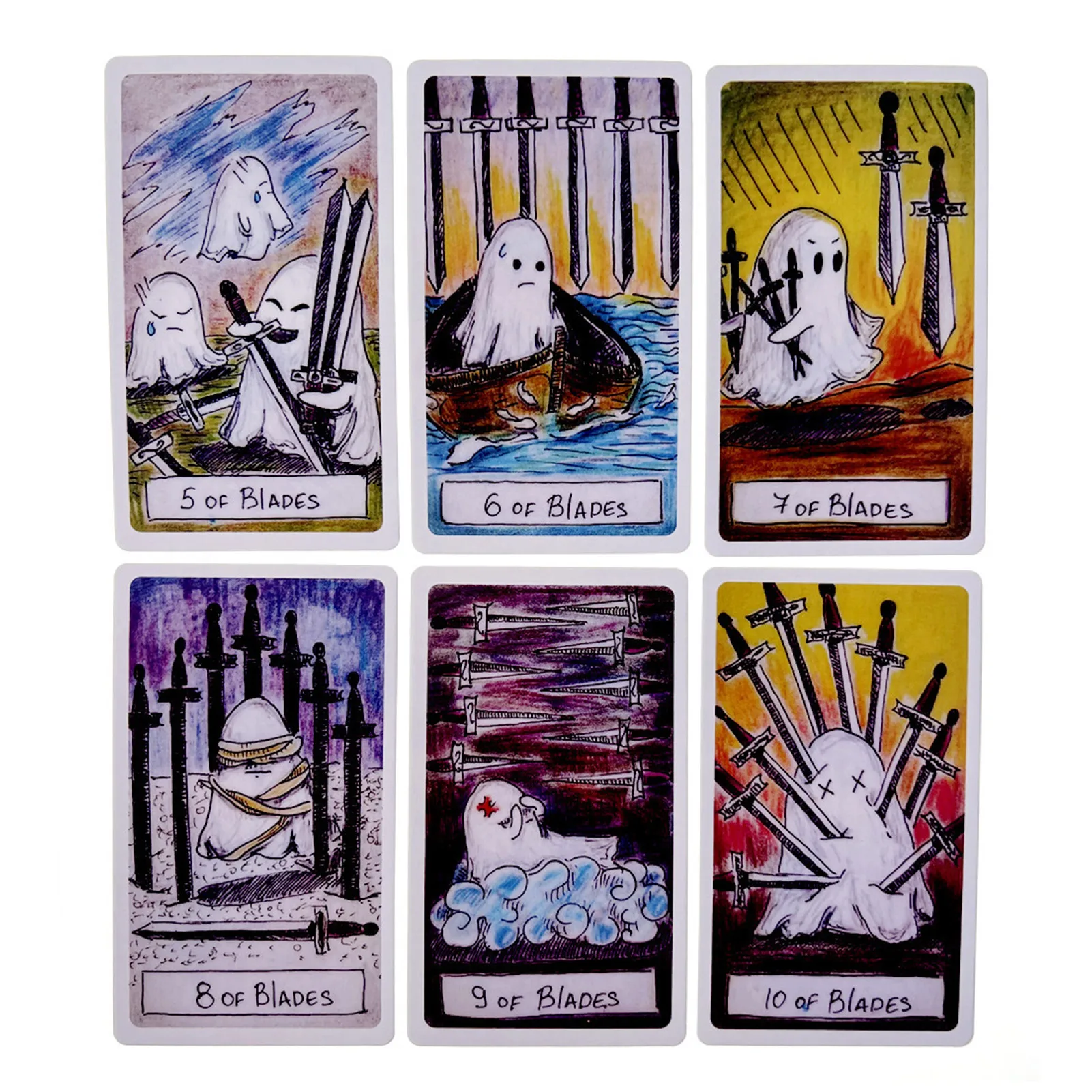 Cute Ghost Tarot Deck Toy Set Tarot Deck Oracle Card Divination Family Playing Birthday Gift Party Entertainment Board Game