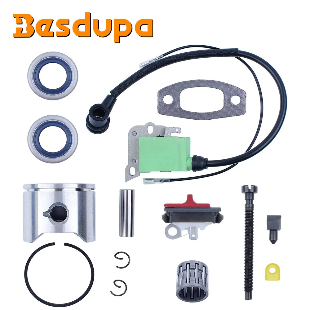 Kit tendicatena paraolio bobina di accensione pistone 45mm Fit Husqvarna 51 50 parti speciali del motore della motosega