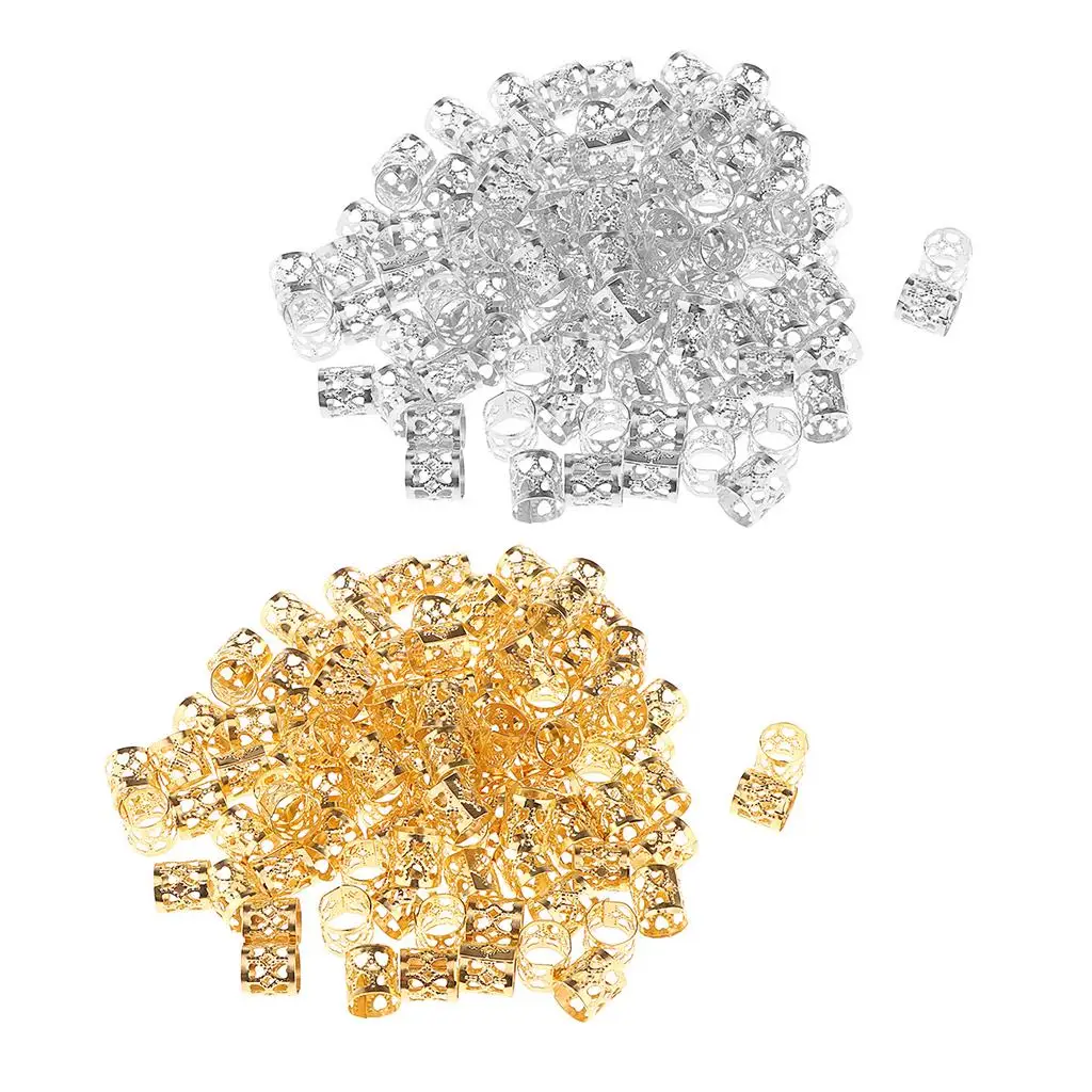 100 Stück Pro Hair Braids Schmuck Ring Manschetten Perlen Haarverlängerungen Dreadlocks