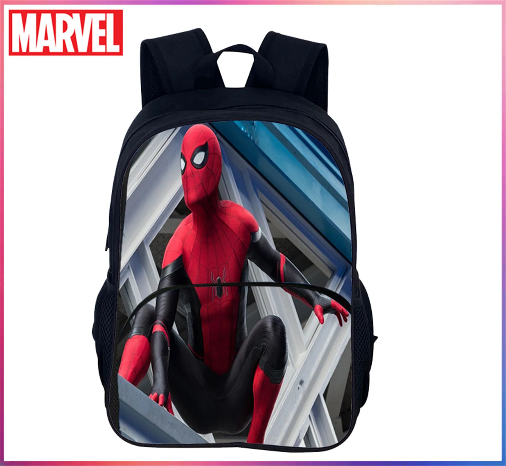 Unisex Children Spider-Man Multifunction Backpack-Large Capacity Daypack-Front Pocket School Bag for Girls