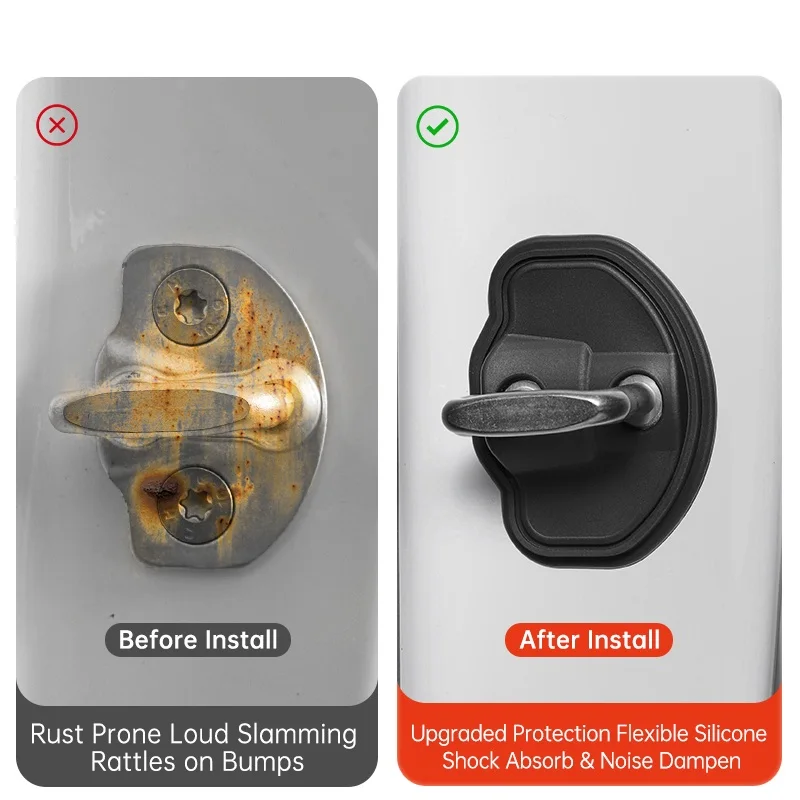 4Pairs Car Silicone Door Lock Cover Protective Stickers Car Door Lock Damper For Tesla Model 3 Y YL Highland Juniper Accessorie