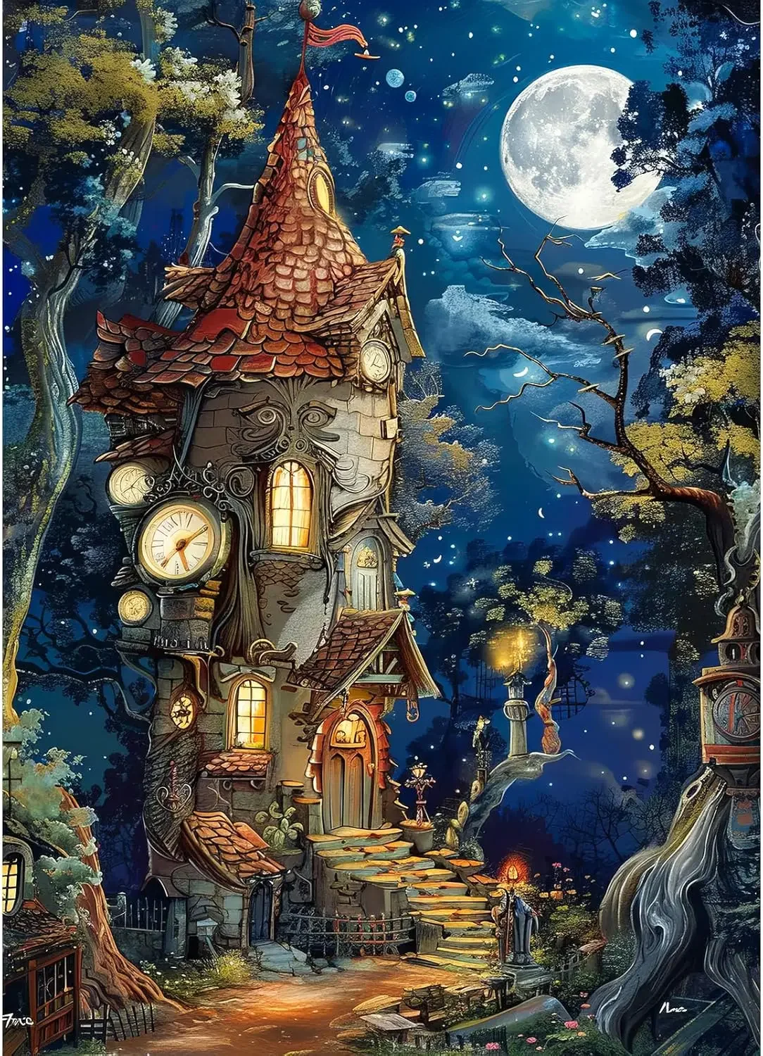 

Wooden Puzzle 1000/500/300 Piece for Adults Ancient Castle Jigsaw Puzzle Bedroom Gameroom Livingroom Decor Birthday Party Gift