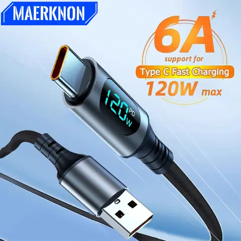 6A USB 유형 C 케이블 삼성 Xiaomi Redmi 화웨이 빠른 충전 USB C USB C 데이터 코드에 대 한 120W 빠른 충전 전화 충전기 케이블