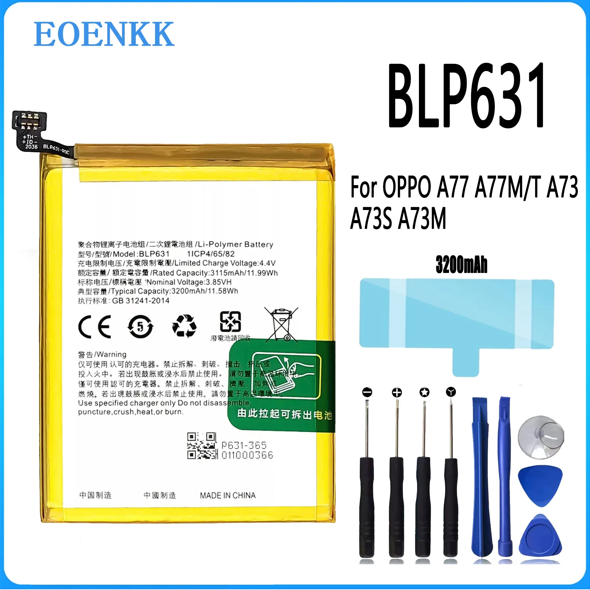 BLP631 battery for OPPO A77 A77M/T A73 A73S A73M/T Repair Part  Capacity Mobile Phone Batteries Bateria