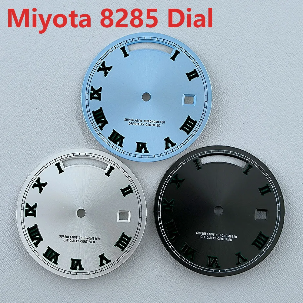 Miyota 8285 Dial 31mm Watch Dial Custom logo Dial Green Luminous dial Fit Miyota 8285 movement watch accessories