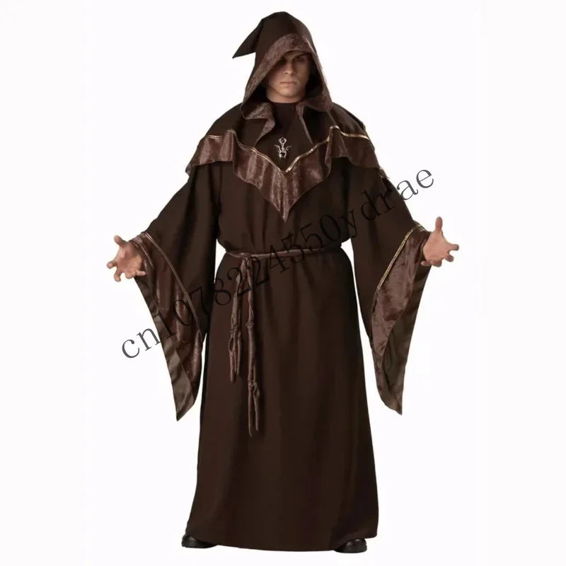 Halloween Party Shaman Religious Costume European Pastor Men God Father Missionary Gothic Wizard Cosplay Priest Uniform CMM1501