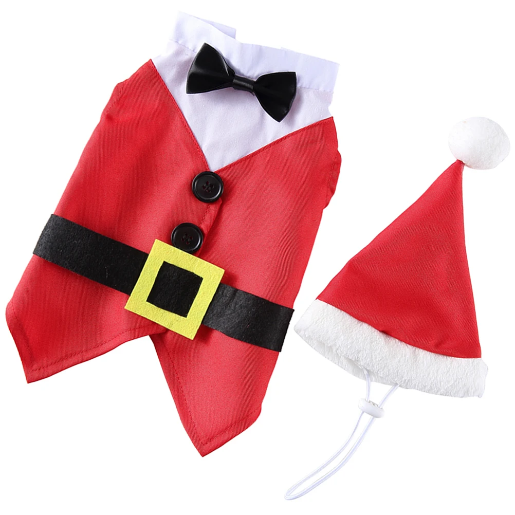 

Christmas Pet Clothes Durable Dog Costume Red Antlers Knitted Polyester Warm Puppy Clothing Christmas Outfit For Dogs Cats