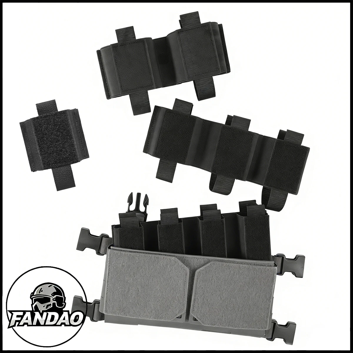 

7.62 9MM 5.56 Tactical Mag Elastic Divider Pouch with XM7/417/SCAR-H Fits SS/D3 Chest Rigs for Airsoft Shooting Field Operations