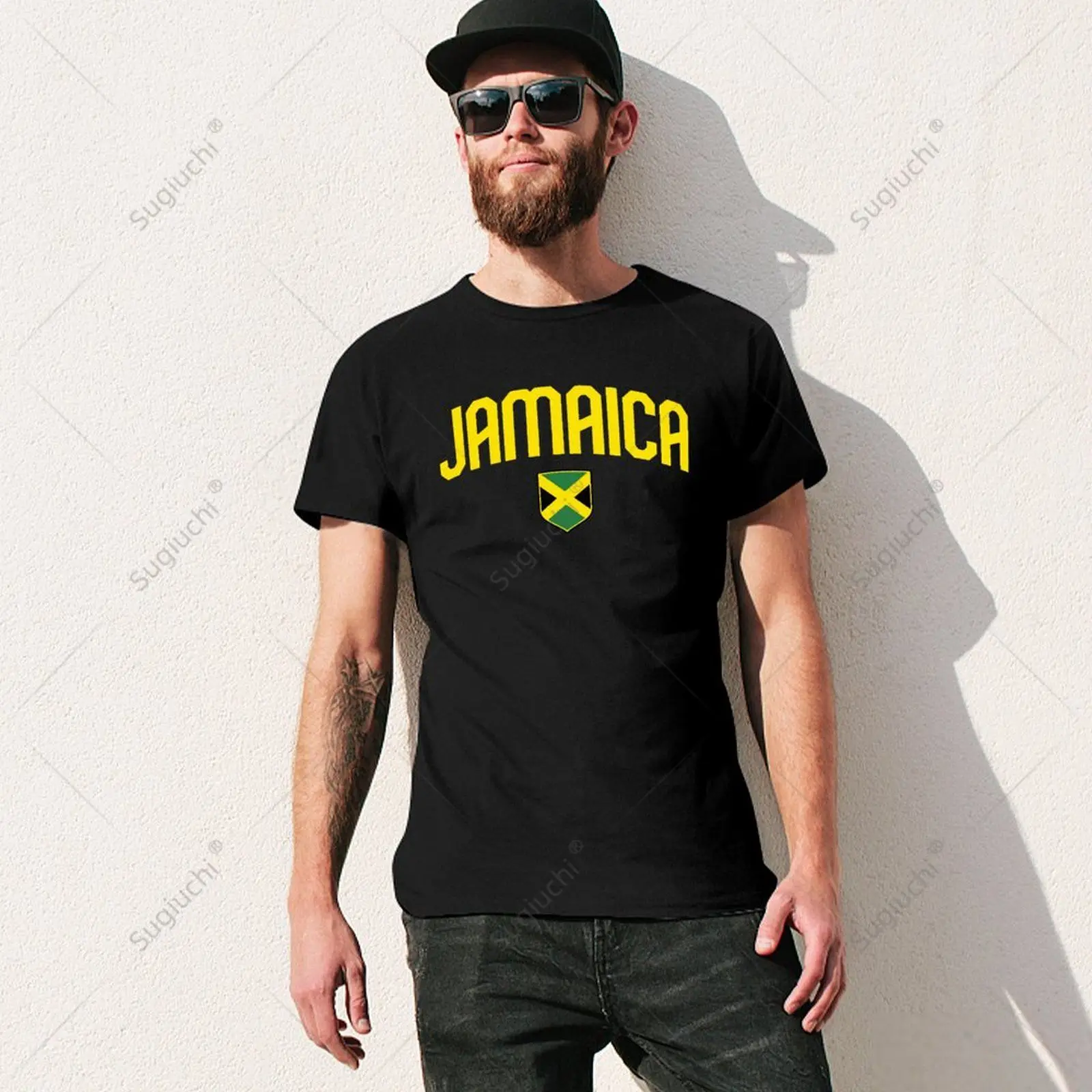 Unisex Men Jamaica Flag Jamaican Vintage Athletic Throwback Tshirt Tees T Shirts Women Boys 100% Cotton T-Shirt