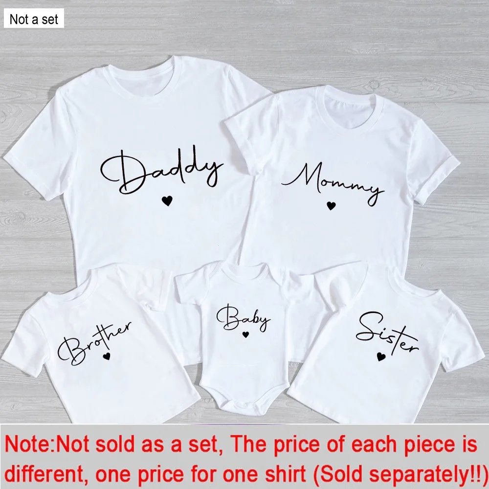 

Daddy/Mommy/Sister/Brother/Baby Print Family Matching Outfits Short Sleeve Casual Family Outfit Summer Matching Set Clothing