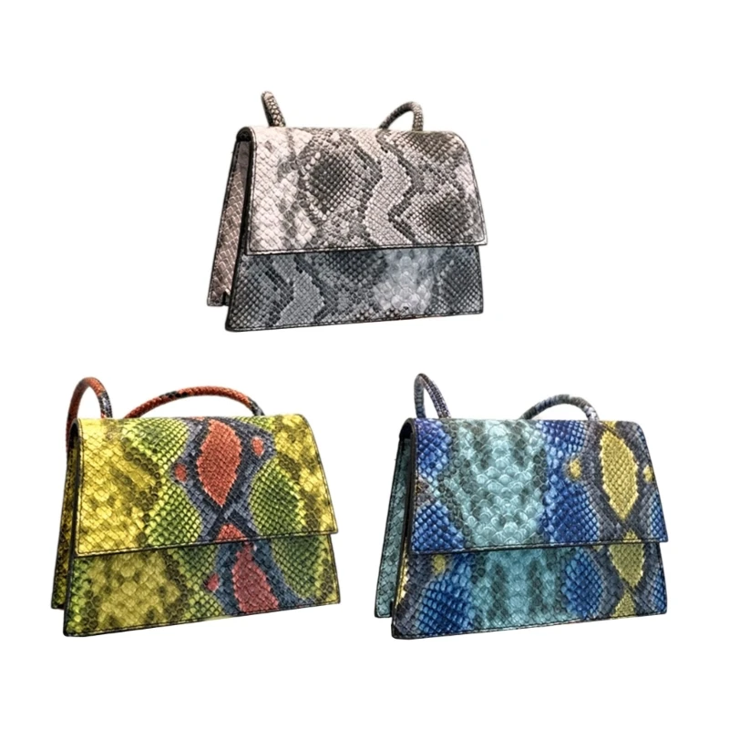 Fashionable Snake Skin Handbag Compact & Easy to Carry Shoulder Bag Commuting Bag PU Bag Durable Suitable for All Ages