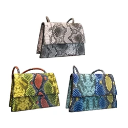 Fashionable Snake Skin Handbag Compact & Easy to Carry Shoulder Bag Commuting Bag PU Bag Durable Suitable for All Ages