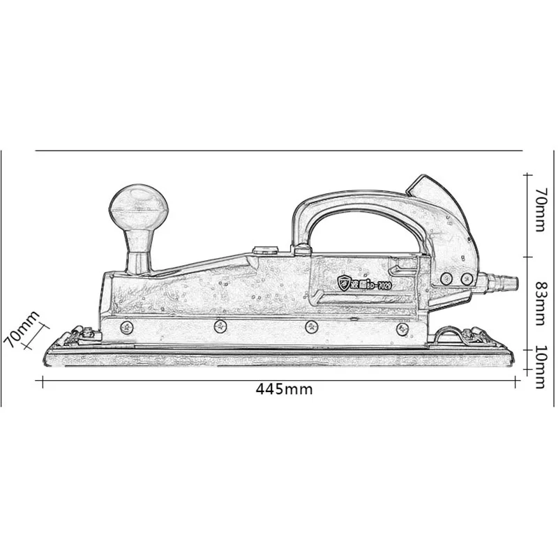 445x70MM Pneumatic Air Orbital Reciprocating Sander Polisher Metal Wood Floor Polishing Sanding Buffing Machine