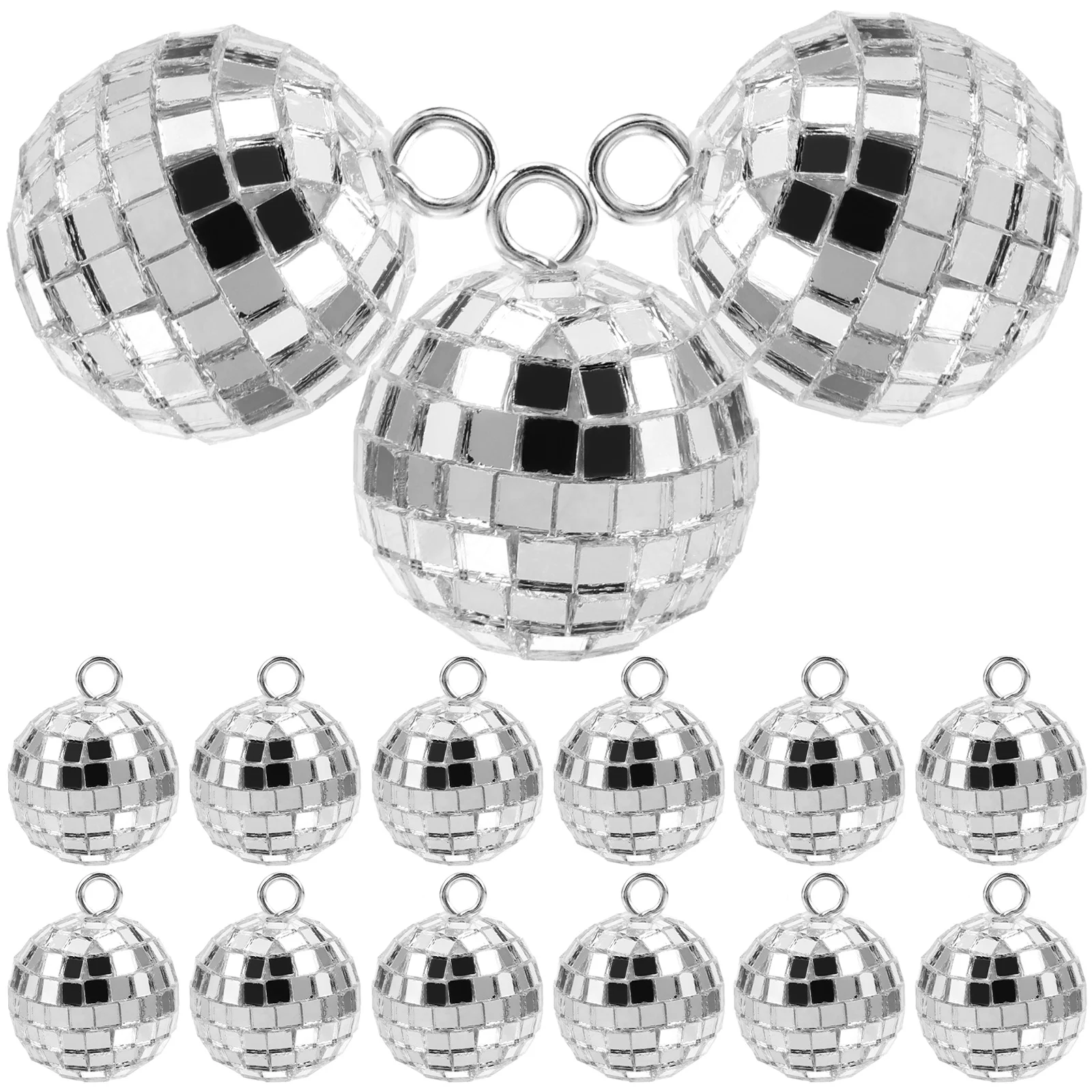 

20 Pcs Vintage Disco Pendant DIY Supplies Ball For Keychain Charm Jewelry Charms of The Lid